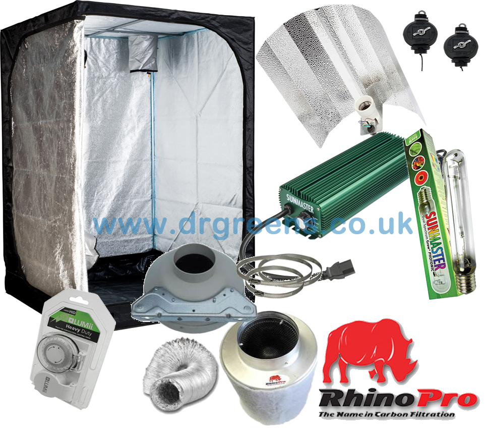 Small Complete Grow Tent Kit 1.2x1.2x2m Digital 600w Dimmable Ballast Light Kit 